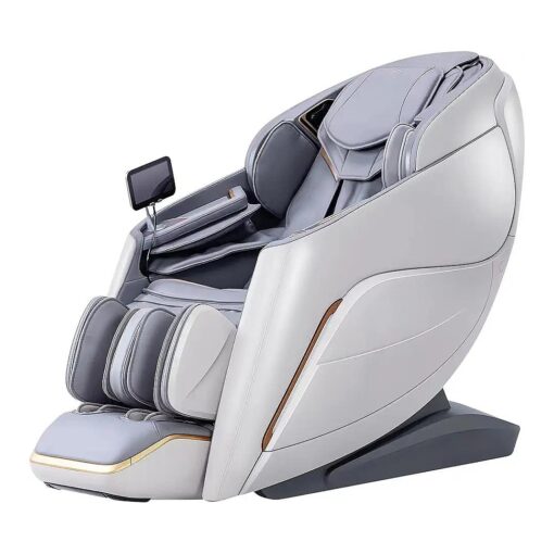 iRest 4D Massage Chair Recliner System, Zero Gravity Shiatsu Massager with AI Voice Control, SL Track, Heating, Touch Screen, Quick Access Buttons ( Beige )