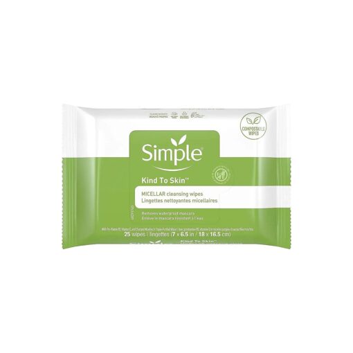 Simple Facial Wipes Micellar, 25 Count ( Pack of 6 )