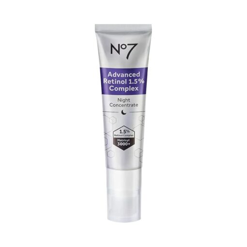 No7 Advanced Retinol 0.3 % Complex Night Concentrate - Slow Release Retinol Serum Complex + Peptide Matrixyl 3000+ Boosted Overnight Anti-Aging Retinol Concentrate for Smoother, Softer Skin ( 1oz )