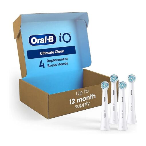 Oral-B iO Ultimate Clean Replacement Brush Heads, White, 4 Count