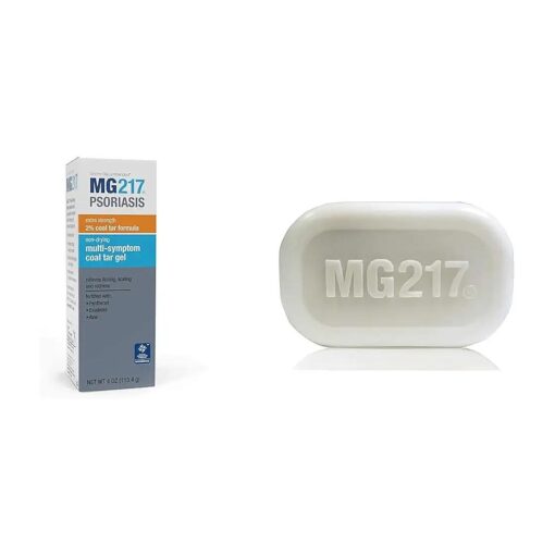 MG217 2 % Coal Tar Psoriasis Gel Dead Sea Exfoliating Bar Soap - 4 oz & 3.2oz