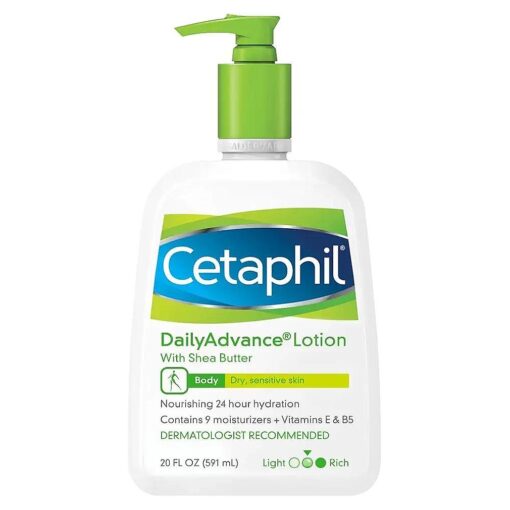 Cetaphil Advanced Relief Lotion with Shea Butter,20oz, For Dry, Sensitive Skin, 48-Hr Moisture, Restores Skin Barrier, Hypoallergenic, Fragrance Free, Dermatologist Recommended Sensitive Skincare Brand