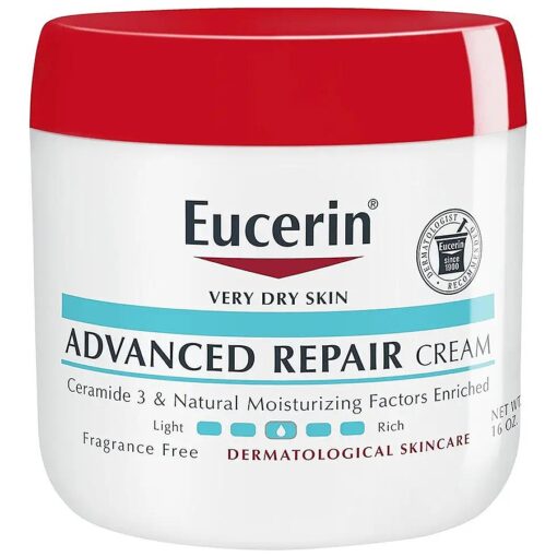 Eucerin Advanced Repair Body Cream, Fragrance Free Body Cream for Dry Skin, 16 Oz Jar