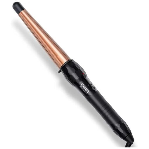 Professional Curling Iron Hairdressing Beauty School Model Curling Wand, Rose Nano Titanium, Fast Work, 60 min auto Off, 3/4-1 1/4 Inch Barrel, Rose Black