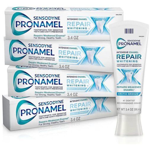 Sensodyne Pronamel Intensive Enamel Repair Toothpaste for Sensitive Teeth and Cavity Protection, Whitening Toothpaste to Strengthen Enamel, Arctic Breeze - 3.4 Ounces ( Pack of 4 )