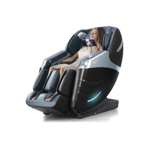 RELX Massage Chair Full Body, Zero Gravity SL-Track Shiatsu Massage Chair, 12 Modes, Airbag Massage, with Yoga Stretch, Foot Massage, AI Control ( Black )