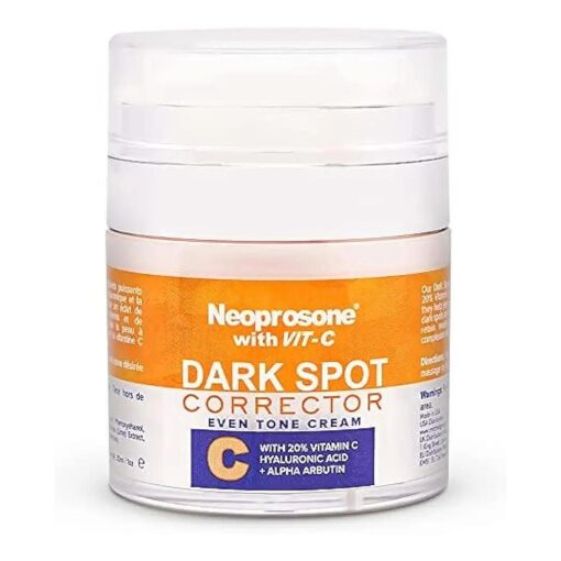 Neoprosone 20 % Vitamin C Dark Spot Corrector Cream - 1 Fl oz / 30ml - Skin Brightening Gel Cream - with Hyaluronic Acid, Vitamin E