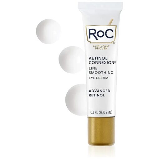 RoC Retinol Correxion Under Eye Cream for Dark Circles & Puffiness, Daily Wrinkle Cream, Anti Aging Line Smoothing Skin Care Treatment for Women and Men, 0.5 oz ( Packaging May Vary )