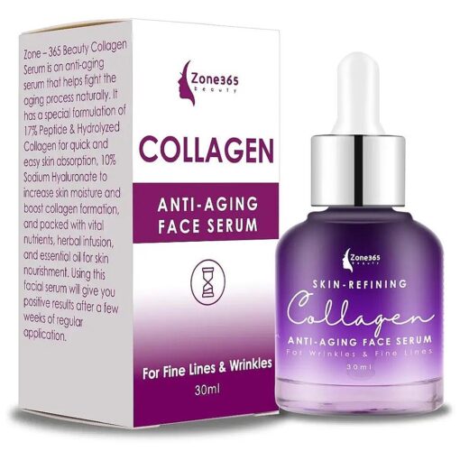 Collagen Serum for Face with Hyaluronic Acid and Herbal Ingredients to Heal, Plump, and Reduces Wrinkles - 1 fl oz