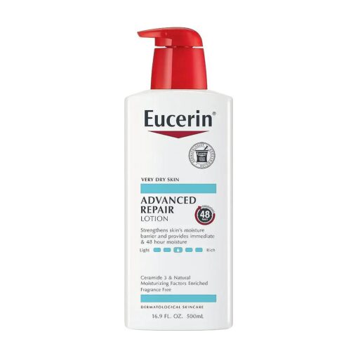 Eucerin Advanced Repair Body Lotion, Unscented Body Lotion for Dry Skin, 16.9 Fl Oz Pump Bottle