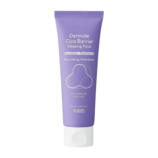 PURITO Dermide Cica Barrier Sleeping Pack 2.7 fl.oz / 80ml ceramide and centella, night cream, sensitive type, moisture pack