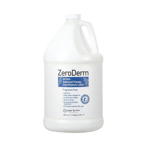 Ginger Lily Farms Botanicals ZeroDerm 24 Hour Advanced Therapy Daily Moisture Lotion, Allergen-Free, 100 % Vegan & Cruelty-Free, Fragrance Free, 1 Gallon ( 128 fl, oz, ) Refill