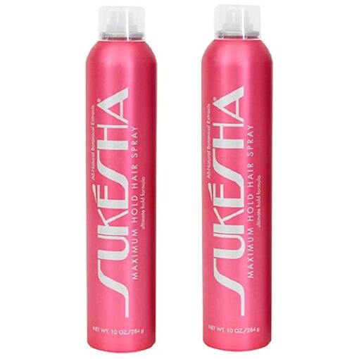 Sukesha Maximum Hold Hair Spray Duo Set 10 oz .