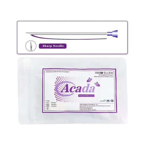 Acada Mono Pdo Threads for Face Lift Smooth Threads Sharp Tip 29G38mm USP 6-0 Production of Collagen 20Pcs