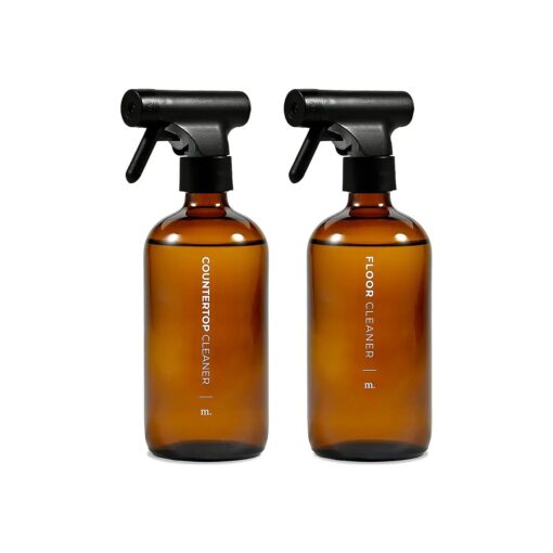 MAISONOVO Glass Spray Bottles | Amber Spray Bottle 16 Oz 2 Pack