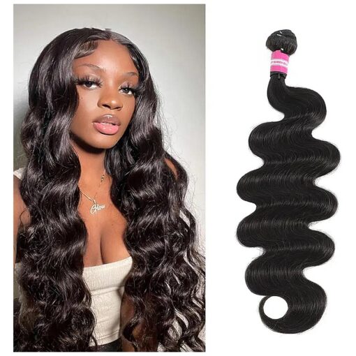 Human Hair Bundles Body Wave 24 inch Single Body Wave Bundle Hair Bundles Human Hair 12A Natural Black Human Hair Bundle Hair Extensions