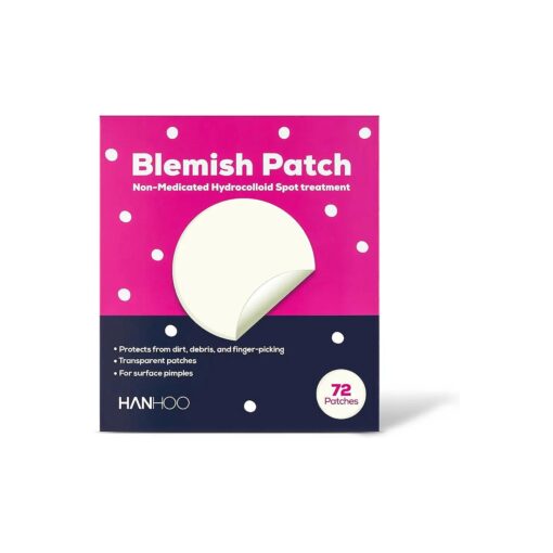 Hanhoo Blemish Patch | Hydrocolloid Patches | Daily Spot Treatment for Pimples | For Face and Body Acne and Zits | Cruelty-free & Vegan | 72 Patch Count