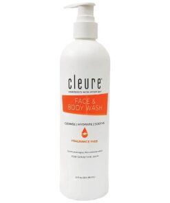 Cleure Face and Body Wash - Fragrance Free Body Wash & Sensitive Skin Face Wash All-in-1 - Paraben & Sulfate Free ( 12 oz, Pack of 1 )