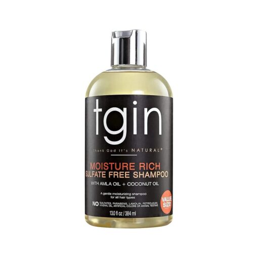 tgin Moisture Rich Sulfate Free Shampoo For Natural Hair - Dry Hair - Curly Hair - 13 Oz