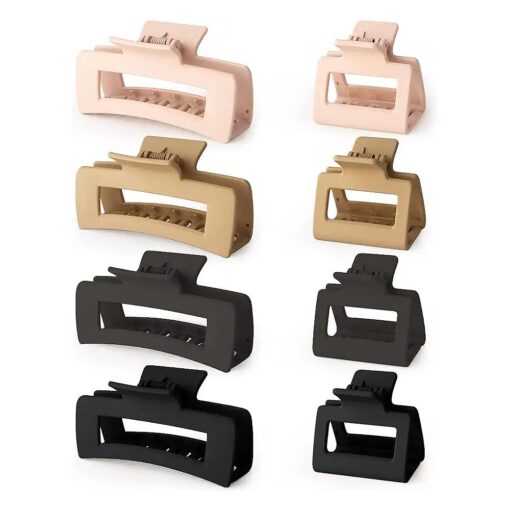 Claw Clips for Thick Hair 8Pcs Hair Clips 4.1" Large Claw Clips & 2" Small Hair Clips for Women Neutral Matte Hair Claw Clips Hair Accessories for Women