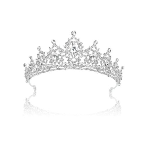 Silver Crown Tiaras for Women Birthday Crown Crystal Crowns for Women Queen Tiara Rhinestone Headband Hair Accessories Gems Princess Decoration for Wedding Prom Halloween Christmas Gifts