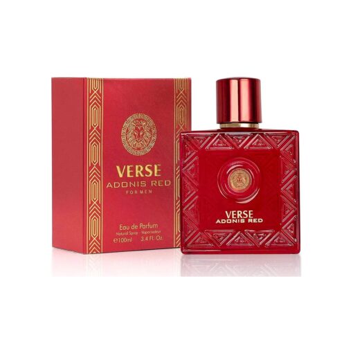 NovoGlow Verse Adonis Red for Men - 100ml Eau De Parfum Spray for Men - Long Lasting Fruity Warm & Floral Fragrance Smell Fresh All Day Long Gift for Men for All Occasions