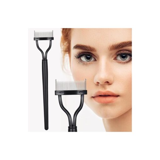 Eyelash Comb - ELESDA Eyelash Separator Tool Metal Teeth Lash Comb - Eye Lash Comb Separator Tool Eyebrow Eyelash Brush Mascara Comb Arc Design Girls and Women Lash Comb for Eyelash