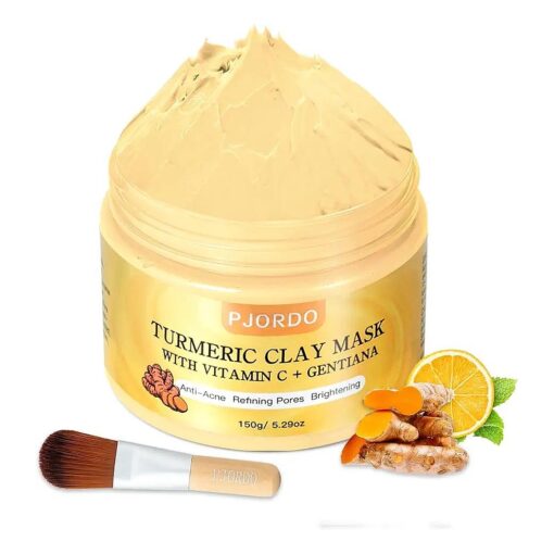 Turmeric Vitamin C Clay Mask, Deep Cleansing Face Mask, Turmeric Face Mask, Clay Mask Skin Care, Facial Mask Improve Blackheads Dark Spots Even Skin Tone 5.29 Oz, Gifts for Women