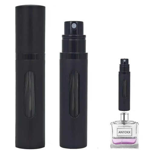 Perfume Travel Refillable Bottle - 5ML Pocket Perfume Atomizer, Travel Perfume Atomizer Refillable Perfume Spray Bottle, Portable Perfume Sprayer for Women and Men ( Black )