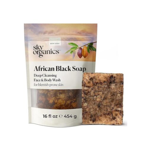 Sky Organics African Black Soap Bar for Body to Cleanse, Soothe & Refresh, 16 Oz