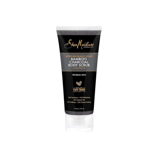 SheaMoisture African black soap bamboo charcoal body scrub exfoliate, 6 Ounce