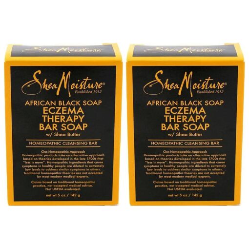 SheaMoisture Soap 5 Ounce Bar African Black ( Eczema Therapy ) ( 148ml ) ( 2 Pack )