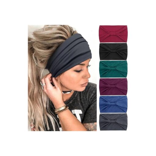 Tobeffect Headbands for Women African Boho Wide Hairband Headband Knotted Head Wraps Turbans Hair Accessories