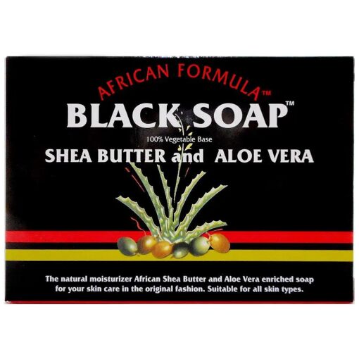 Madina African Black Soap Shea Butter and Aloe Vera, 3.5 oz