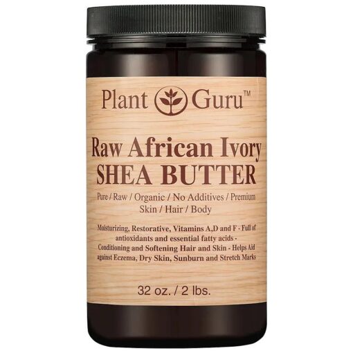 African Shea Butter Raw Unrefined 100 % Pure Natural Organic Ivory Grade A - 32 oz / 2 lbs DIY Body Butters, Lotion, Cream, lip Balm & Soap Making Supplies, Eczema & Psoriasis Aid, Stretch Mark Product