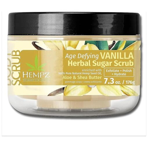 Age Defying Sugar Body Scrub - Vanilla & Musk - All Natural Anti Aging Exfoliating Shea Butter, Sugar, and Salt - For Women, Men, and Teens - 7.3 fl oz