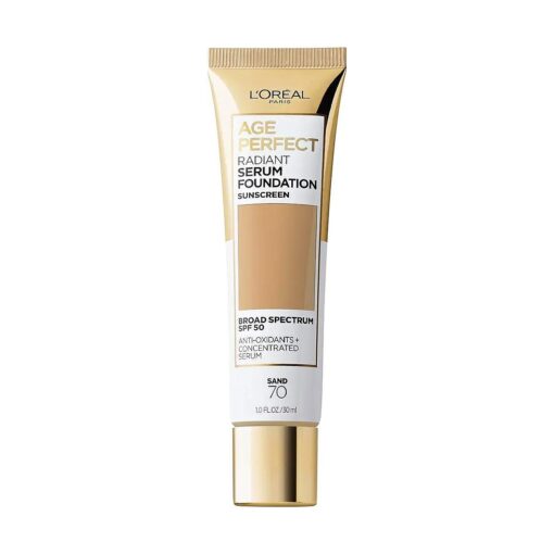 L'Oreal Paris Age Perfect Radiant Serum Foundation with SPF 50, Sand, 1 Ounce