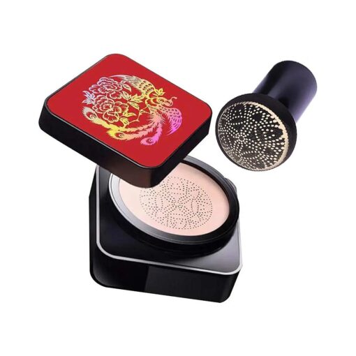 Mushroom Head Air Cushion CC Cream High Coverage Foundation Long Lasting Waterproof Brighten BB Moisturizing Medium Concealer For Oily Skin Hides Face Pores, with Makeup Sponge