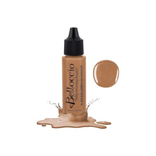 Belloccio 's Professional Cosmetic Airbrush Makeup Foundation 1/2oz Bottle : Golden Tan- Medium Yellow Undertones