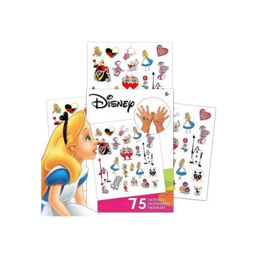 Disney Alice in Wonderland Tattoos Party Favors Pack ~ Bundle Includes 75 Alice in Wonderland Temporary Tattoos ( Alice in Wonderland Party Supplies )