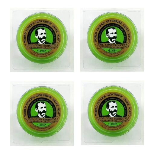 Col. Ichabod Conk Glycerin Soap ( Lime 4 Pack ), Multi-colored, 2 oz