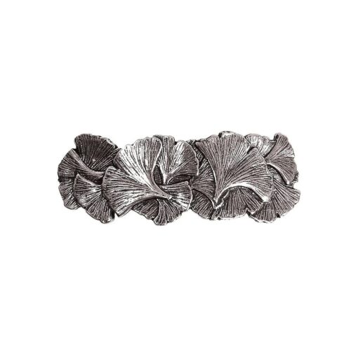 Ginkgo Hair Clip, Hand Crafted Metal Barrette Made in the USA with a Medium 70mm Clip by Oberon Design