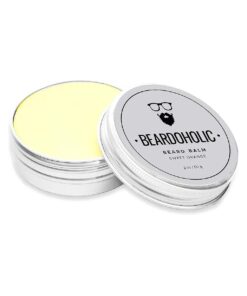 Beardoholic Beard Balm - 100 % Natural With Strong Hold That Lasts All Day - Shapes and Styles Beard With Ease - Eliminate Beard Itch and Dandruff - Light Orange Scent, 2 oz or 60 g Size of Container