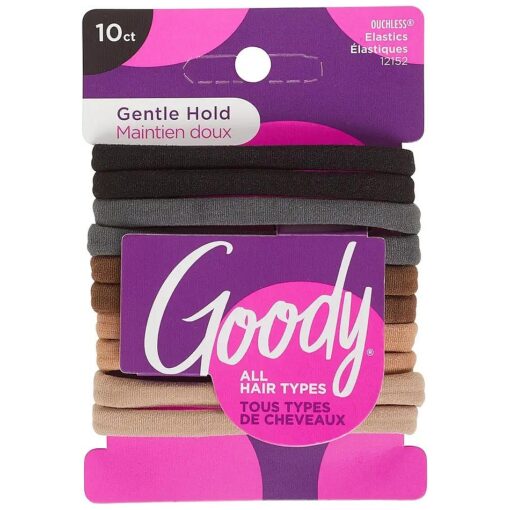 Goody Ouchless Sweat and Stretch Elastics, Multicolor, 10ct