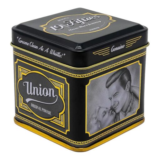 Union Original Pomade For Men - 4oz Beautiful Tin | All Day Firm Hold, Easily Washes Out With Water, High Shine & Amazing Scent - Ideal For Pompadours, Side-Part Comb-Overs, & Slick-Back