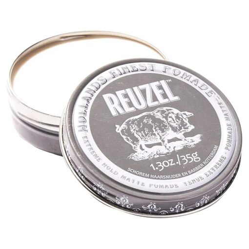 REUZEL Extreme Hold Matte Pomade, Strongest All Day Hold, Water Soluble Styling, No Shine & Flake Free, Easy To Wash Out, For and Hairstyles, 1.3 oz