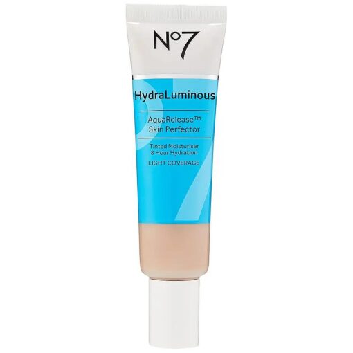 No7 HydraLuminous AquaRelease Skin Perfector - Fair - Hydrating Tinted Moisturizer & Foundation for Face - Ceramides & Vitamin B5 for Long Lasting Skin Hydration ( 30 ml )