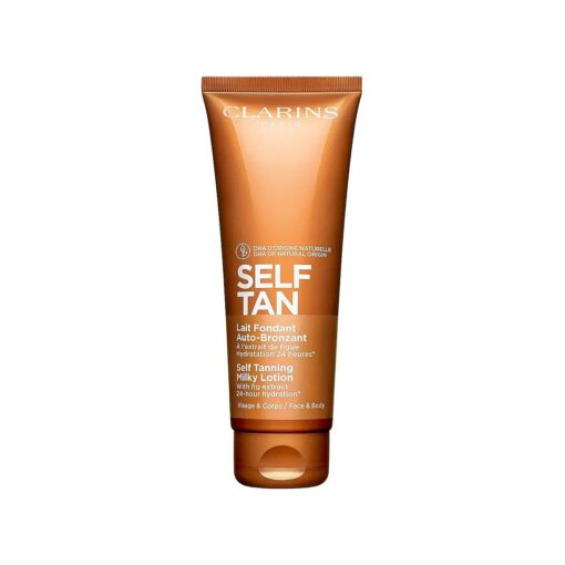 Clarins Self Tanning Milky Lotion | Self Tanner For Face and Body | Natural, Long-Lasting, Streak-Free, Sun-Kissed Glow and 24-Hour Hydration * | Non-Staining | Contains Glycerin | 4.2 Ounces