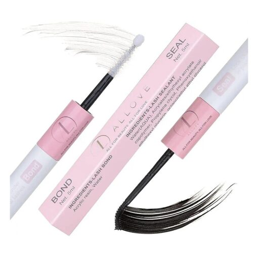 ALLOVE Lash Bond and Seal for Eyelash Extensions Cluster Lash Glue and Sealant for DIY Lash Extensions Strong Hold for 48-72 Hours Waterproof Lash Adhesive for Individual Lashes