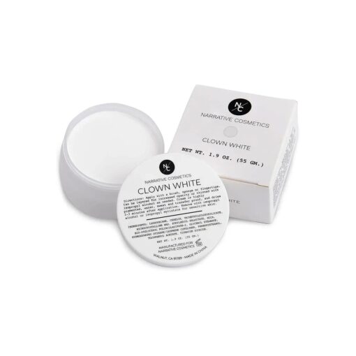 Clown White Cream Makeup, Quick Drying Professional Face Paint for the Stage, Film, Halloween, and Cosplay, 1.9 Oz .